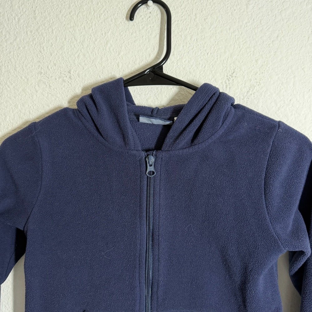 The Children's Place Microfleece Zip Up Hoodie Girls M 7/8 Navy Blue Casual